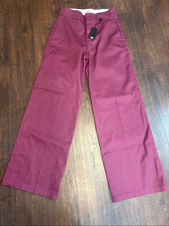 Dickies Pants - DICKIES NWT Wide Leg Burgundy Pants SIZE women’s 4